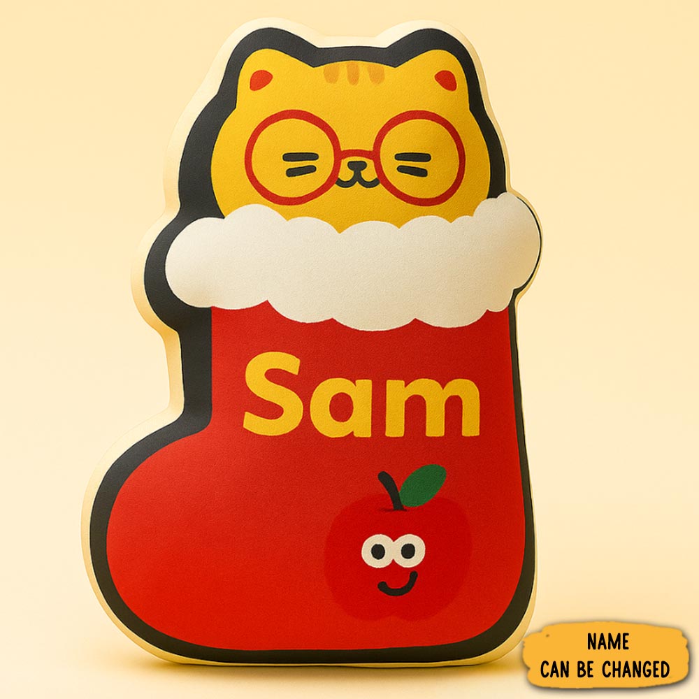 Personalized Cute Cat Pillow Holiday Decor Pillow Cute Festive Decor Gift For Kids