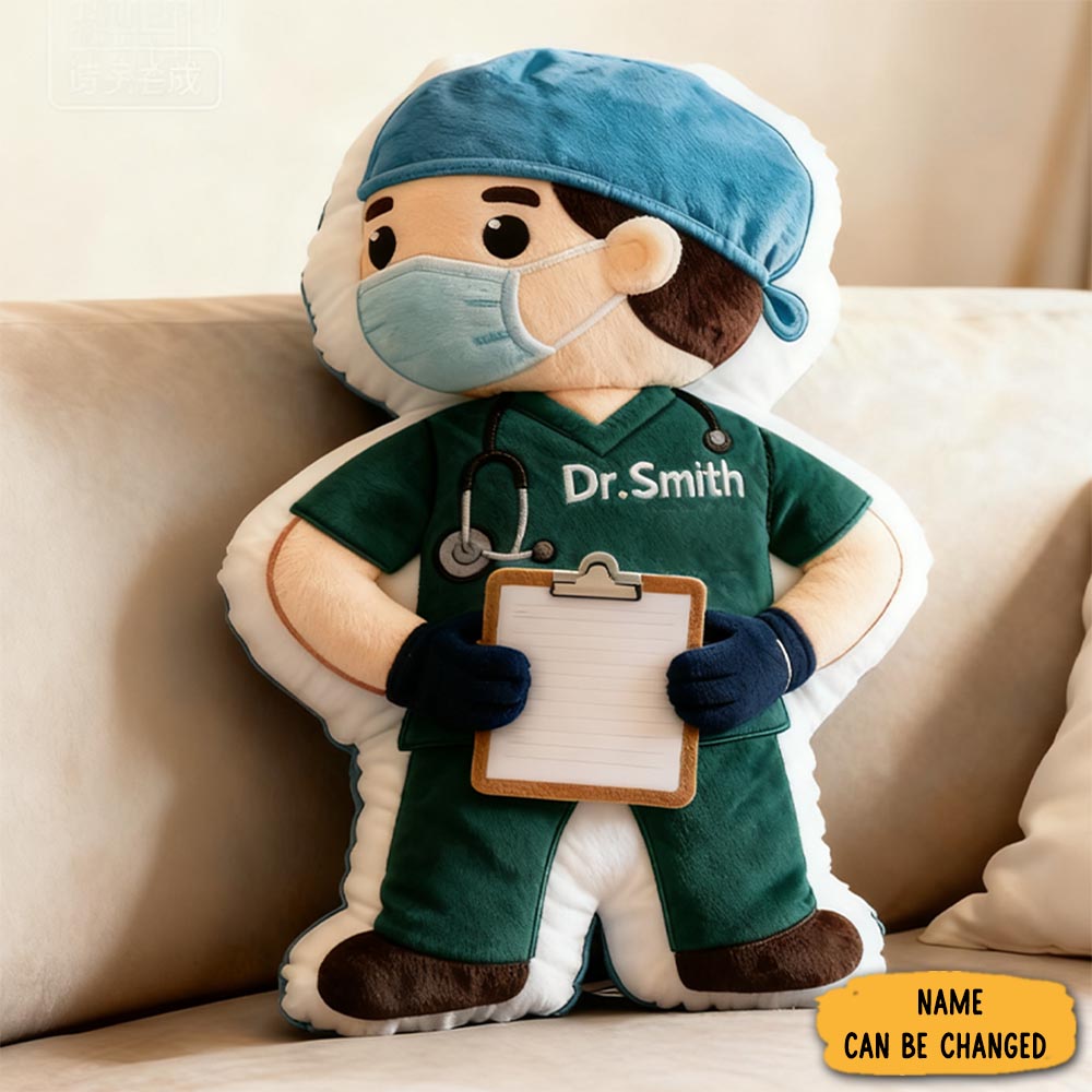 Personalized Cute Doctor Pillow With Custom Name And Number Pillow Graphic 3d Print Pillow