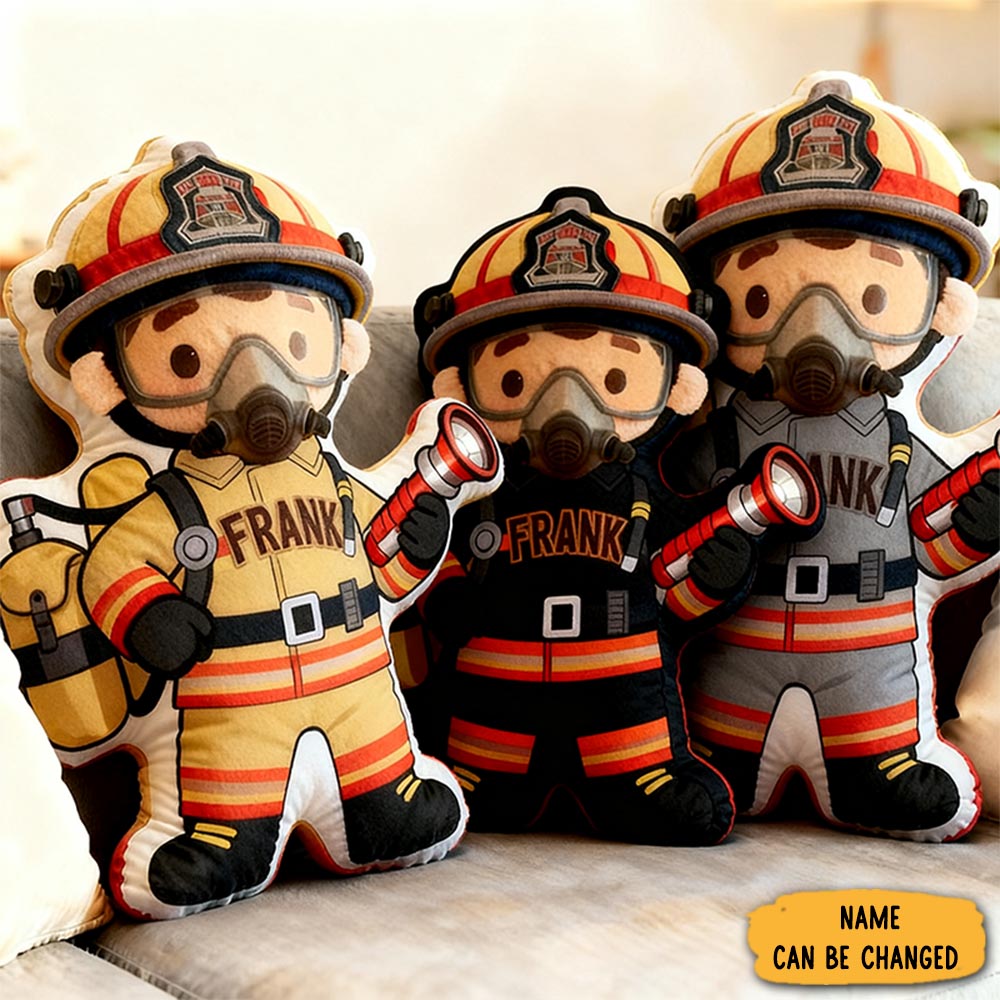Personalized Cute Firefighter Pillow With Custom Graphic 3d Print Name Pillow