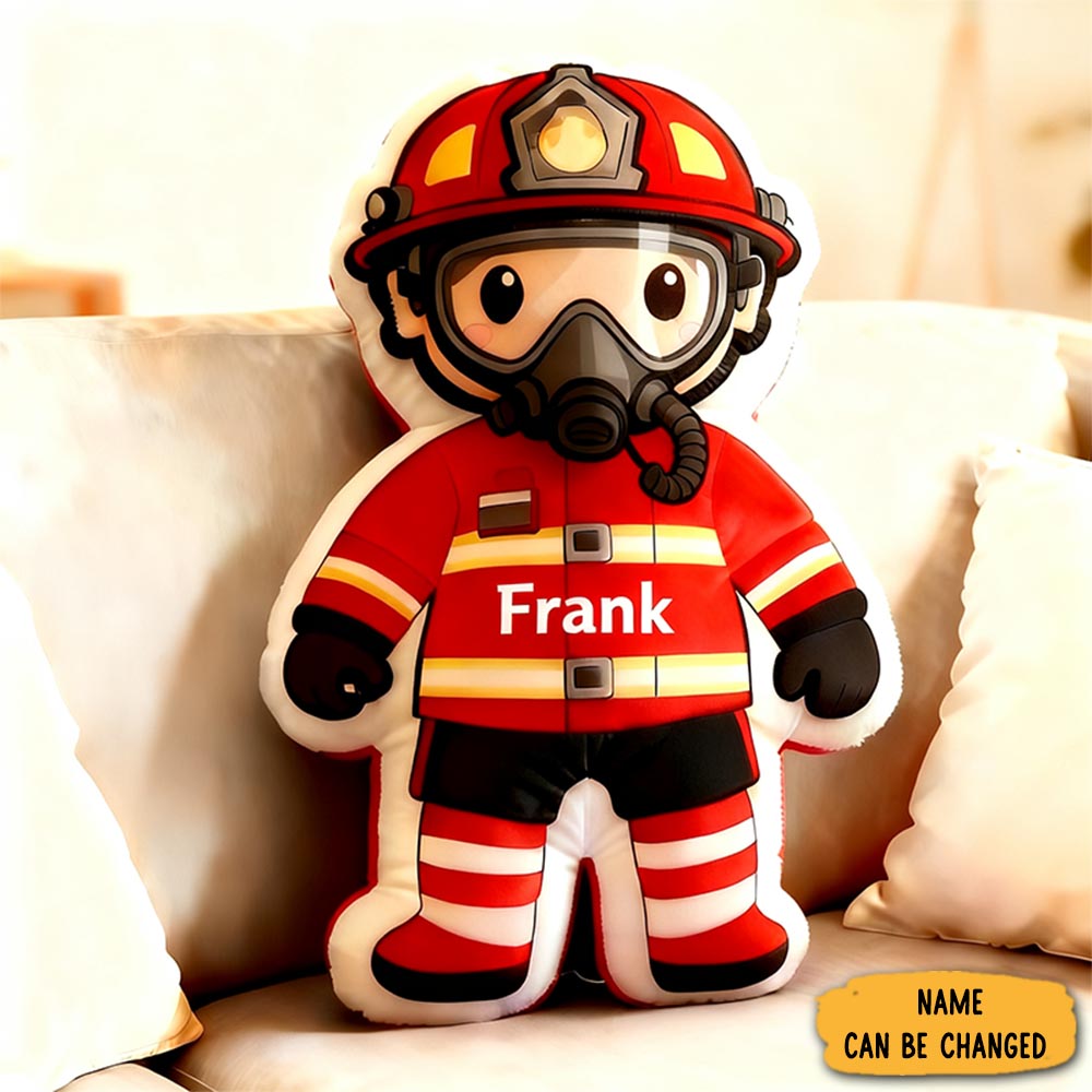 Personalized Cute Firefighter Pillow With Custom Graphic 3d Print Name Pillow Gift For Firefighter