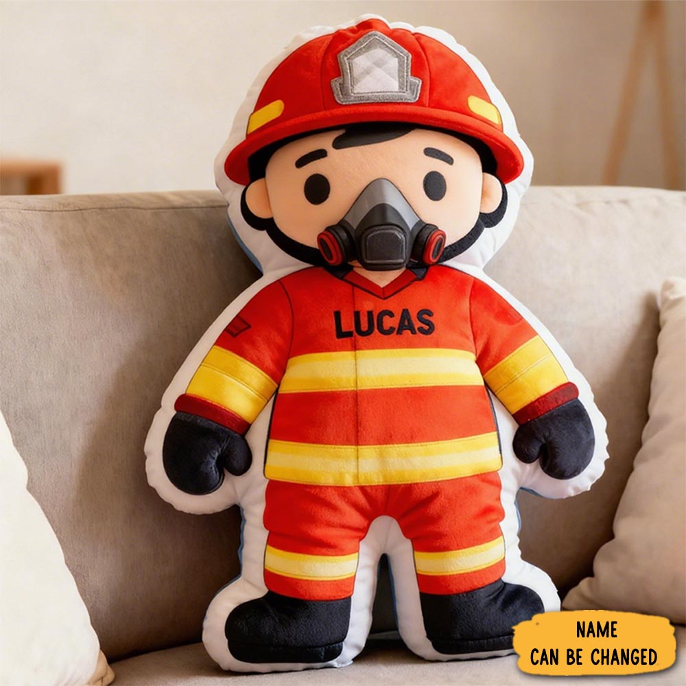 Personalized Cute Firefighter Pillow With Custom Name And Number Graphic 3d Print Pillow