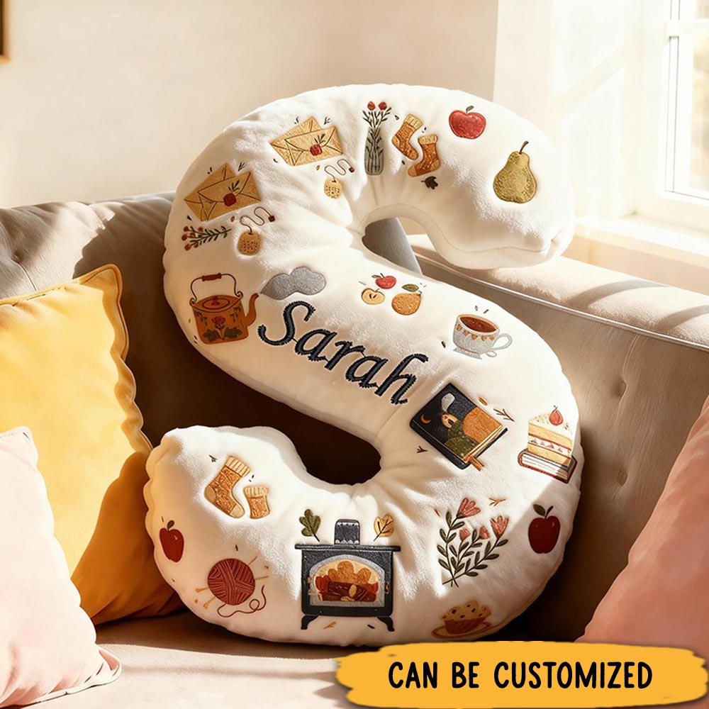 Personalized Cute Letter Pillow Graphic 3D Print Custom Name Pillow for Kids Family Gift