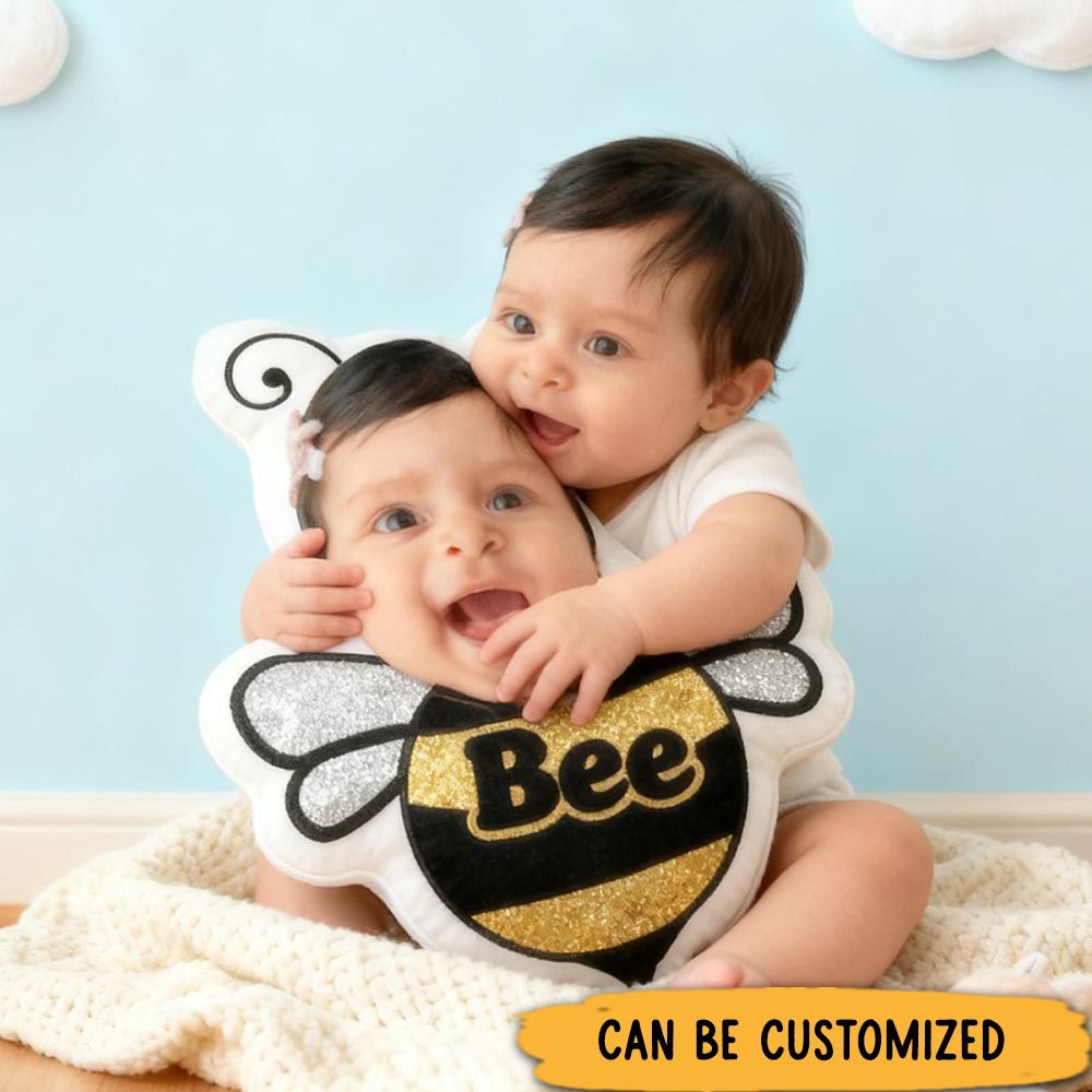 Personalized Cute Little Bee with Name Graphic 3D Print Pillow Christmas Gift for Kids