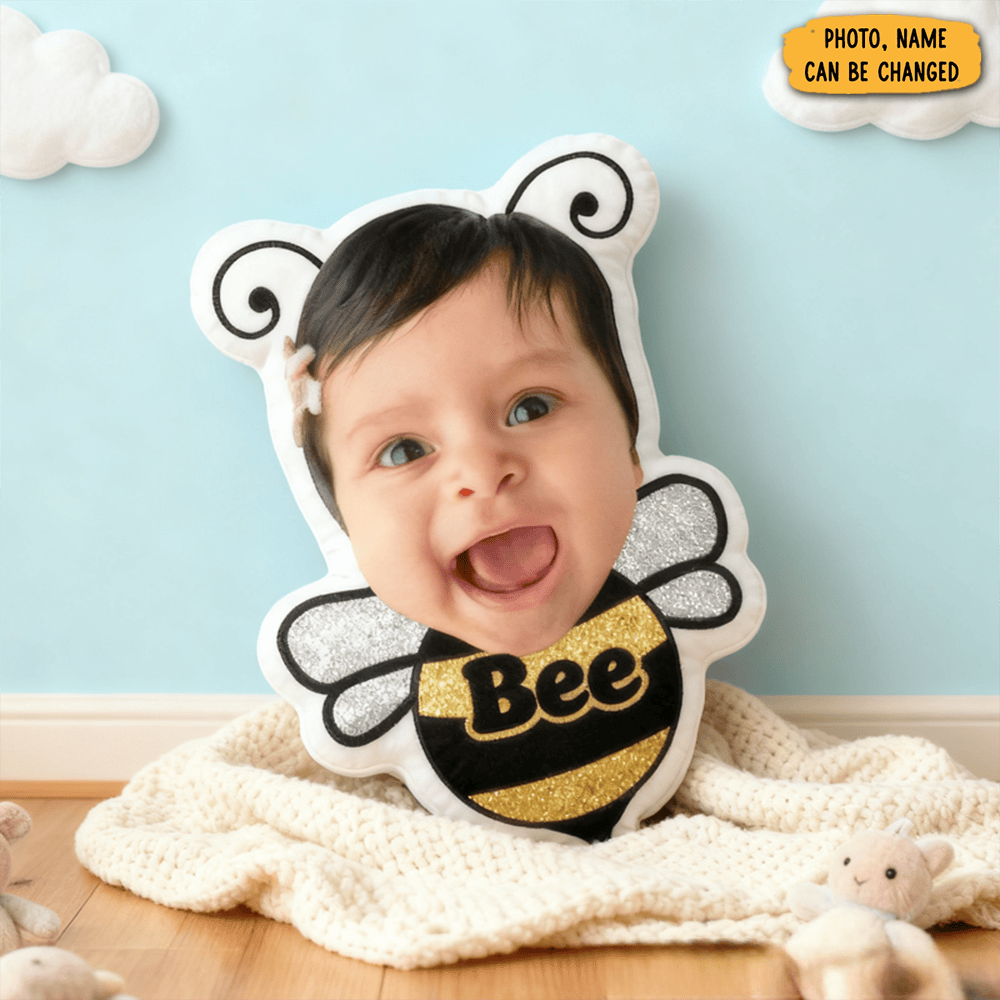 Personalized Cute Little Bee With Name Graphic 3d Print Pillow Christmas Gift For Kids