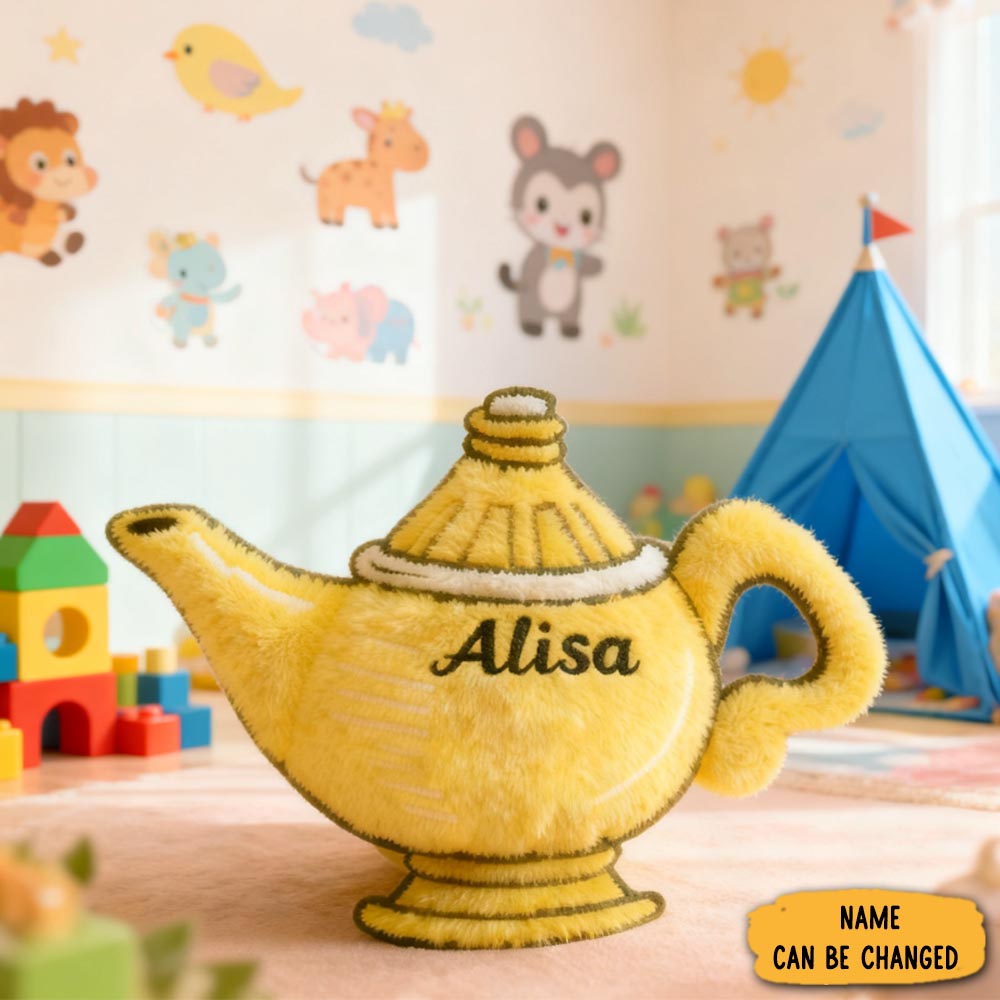 Personalized Cute Magic Lamp With Name Graphic 3d Print Pillow Christmas Gift For Kids