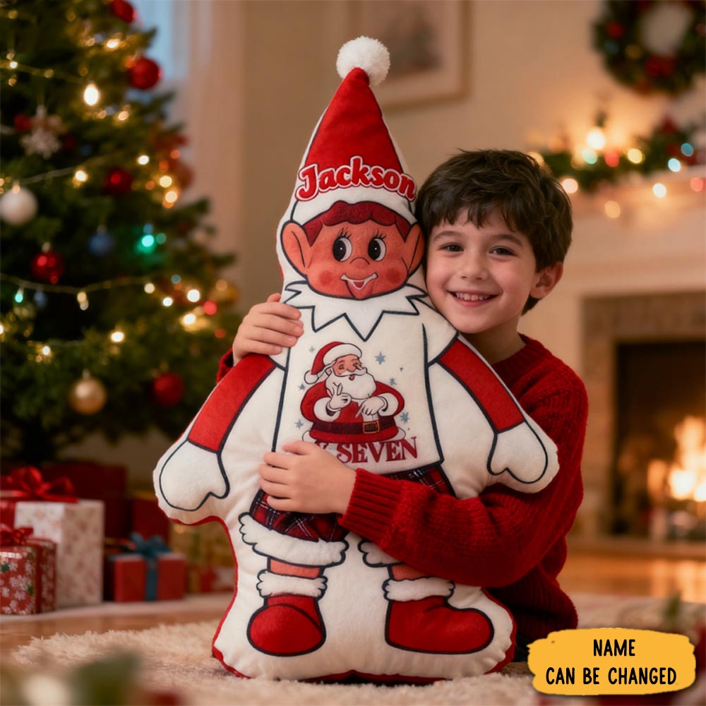 Personalized Cute Trendy 67 Holiday Elf With Name Graphic 3d Print Pillow Christmas Gift For Kids