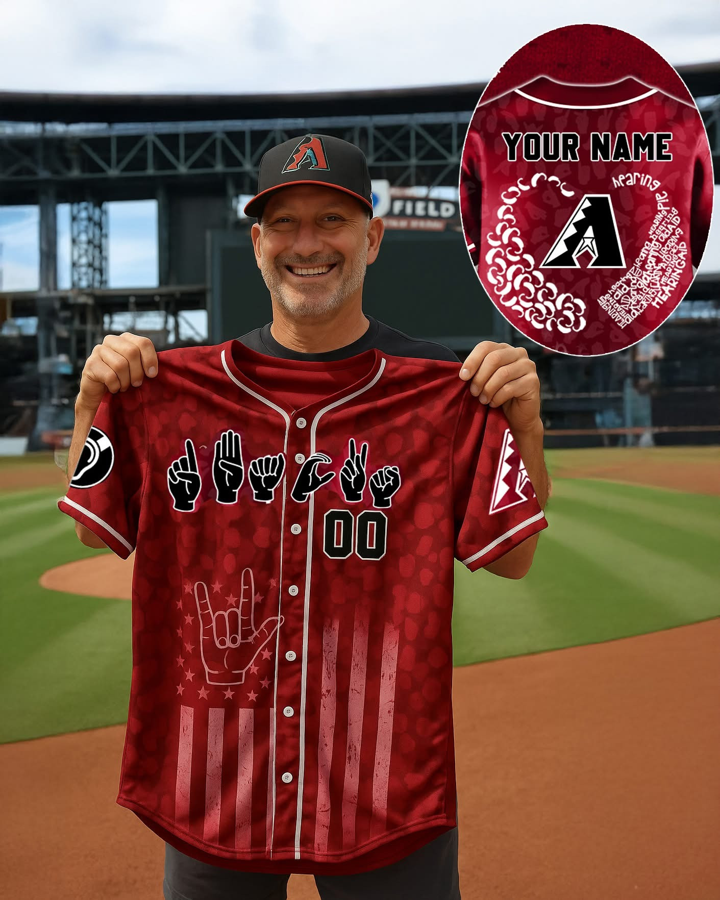 Personalized D-Backs Deaf & Hard of Hearing Jersey