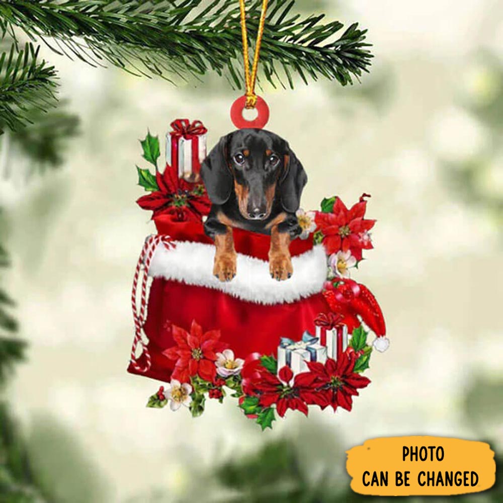 Personalized Dachshund In Gift Bag Christmas Ornament Heartfelt Ornament Gift For Mom