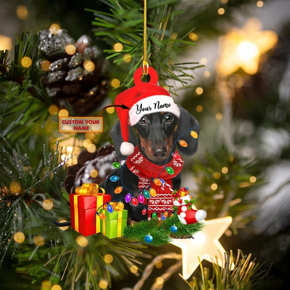 Personalized Dachshund Ornament 2024 Dachshund Xmas Ornaments Gifts For Pet Lovers