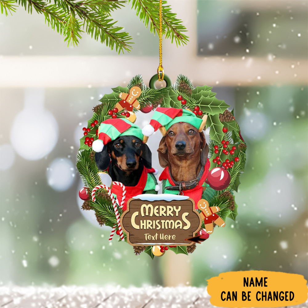 Personalized Dachshund Ornament Dachshund Xmas Tree Decorations Dog Lovers Gift