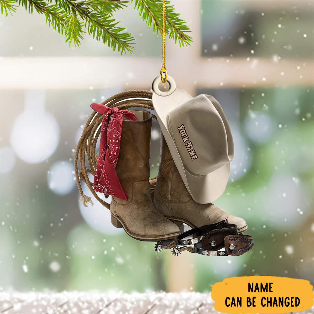 Personalized Dallas Cowboy Ornament Cowboy Hats And Boots Xmas Tree Ornament 2024