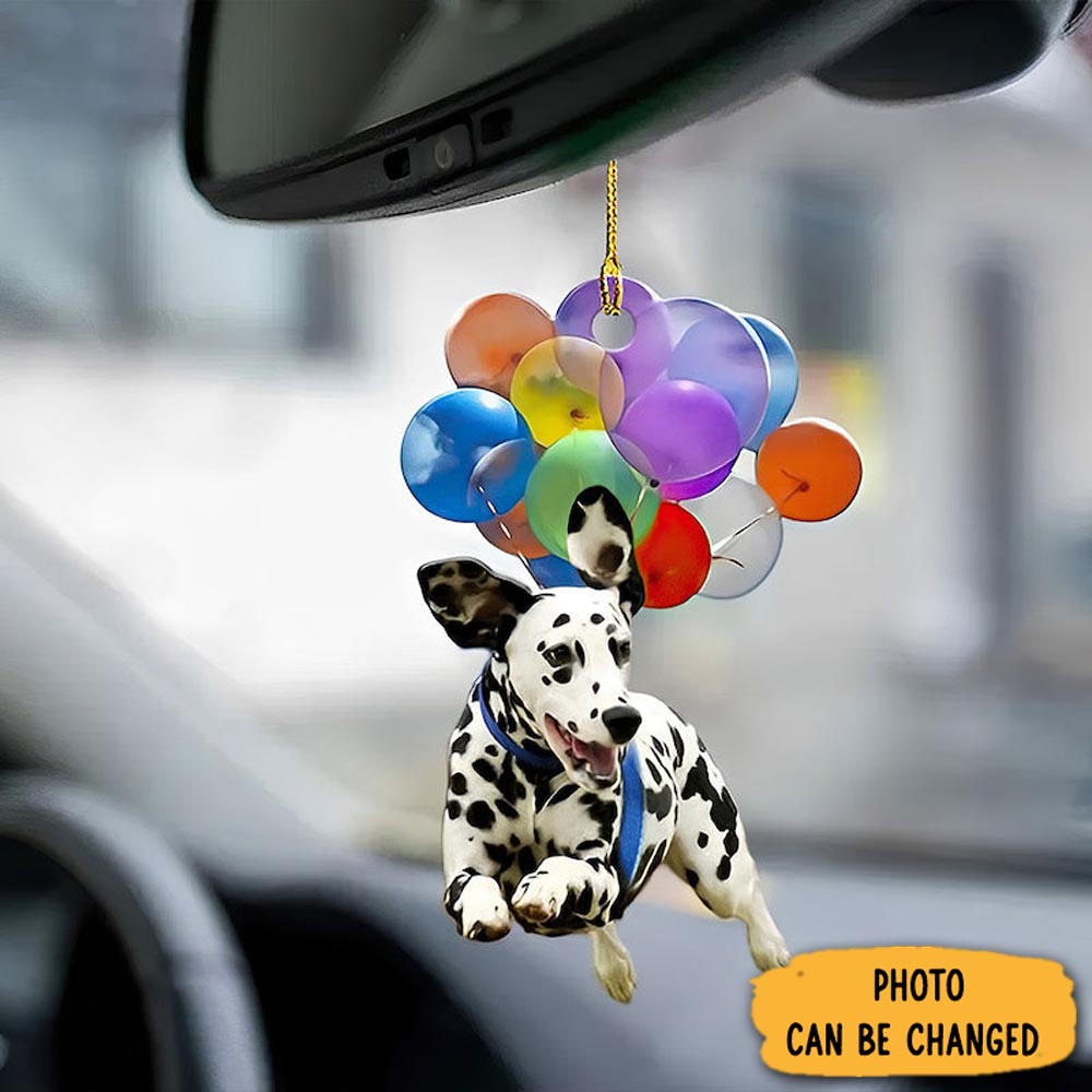 Personalized Dalmatian Fly With Bubbles Car Hanging Ornament Classic Christmas Ornament Gift