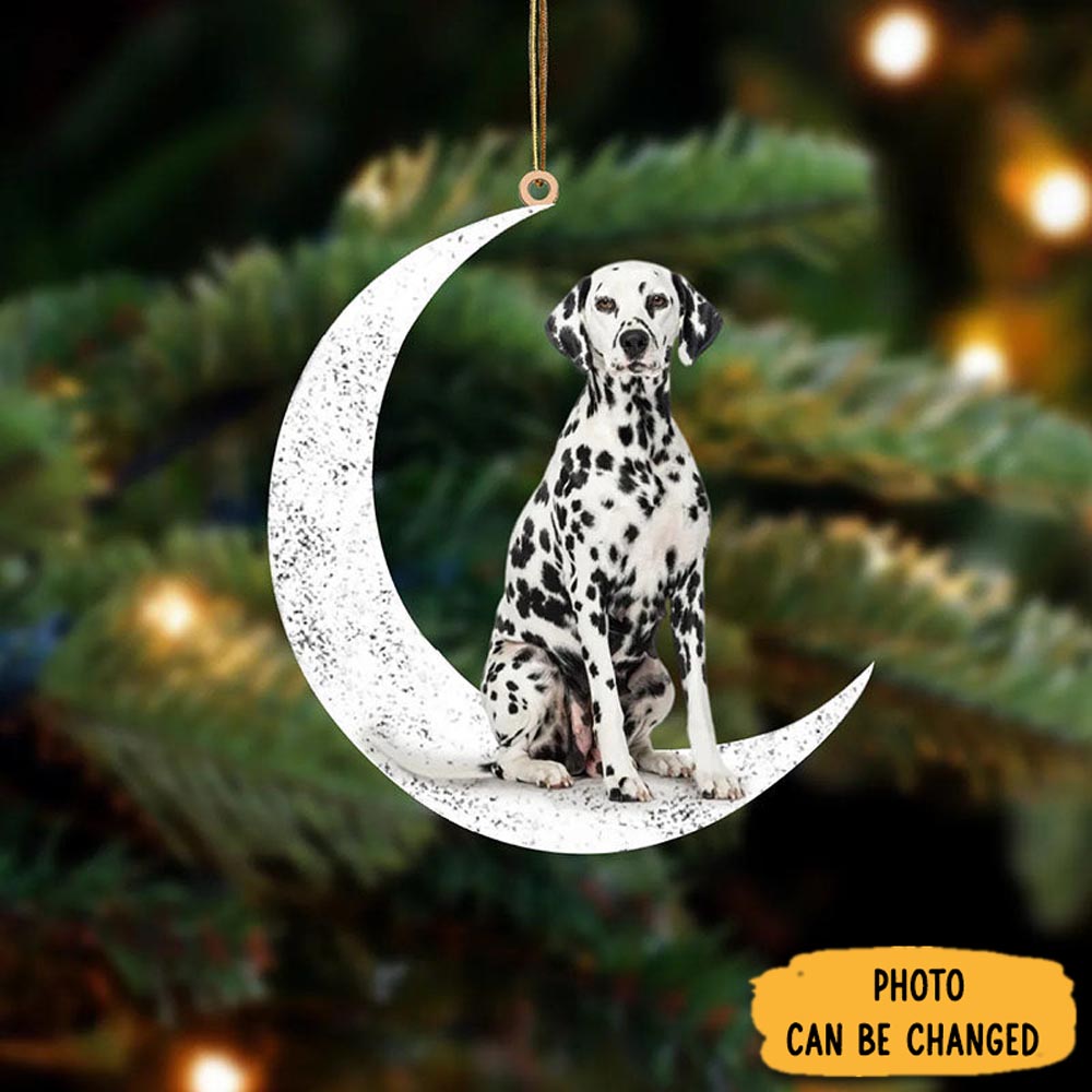 Personalized Dalmatian Sit On The Moon Ornament Timeless Ornament For Holiday Memories
