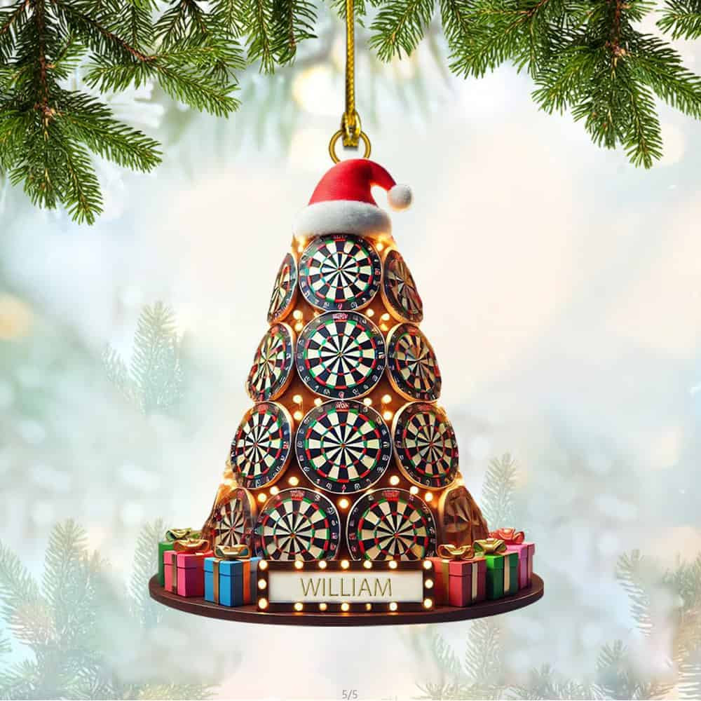 Personalized Dartboard Christmas Tree Ornament Gift For Dartboard Lover
