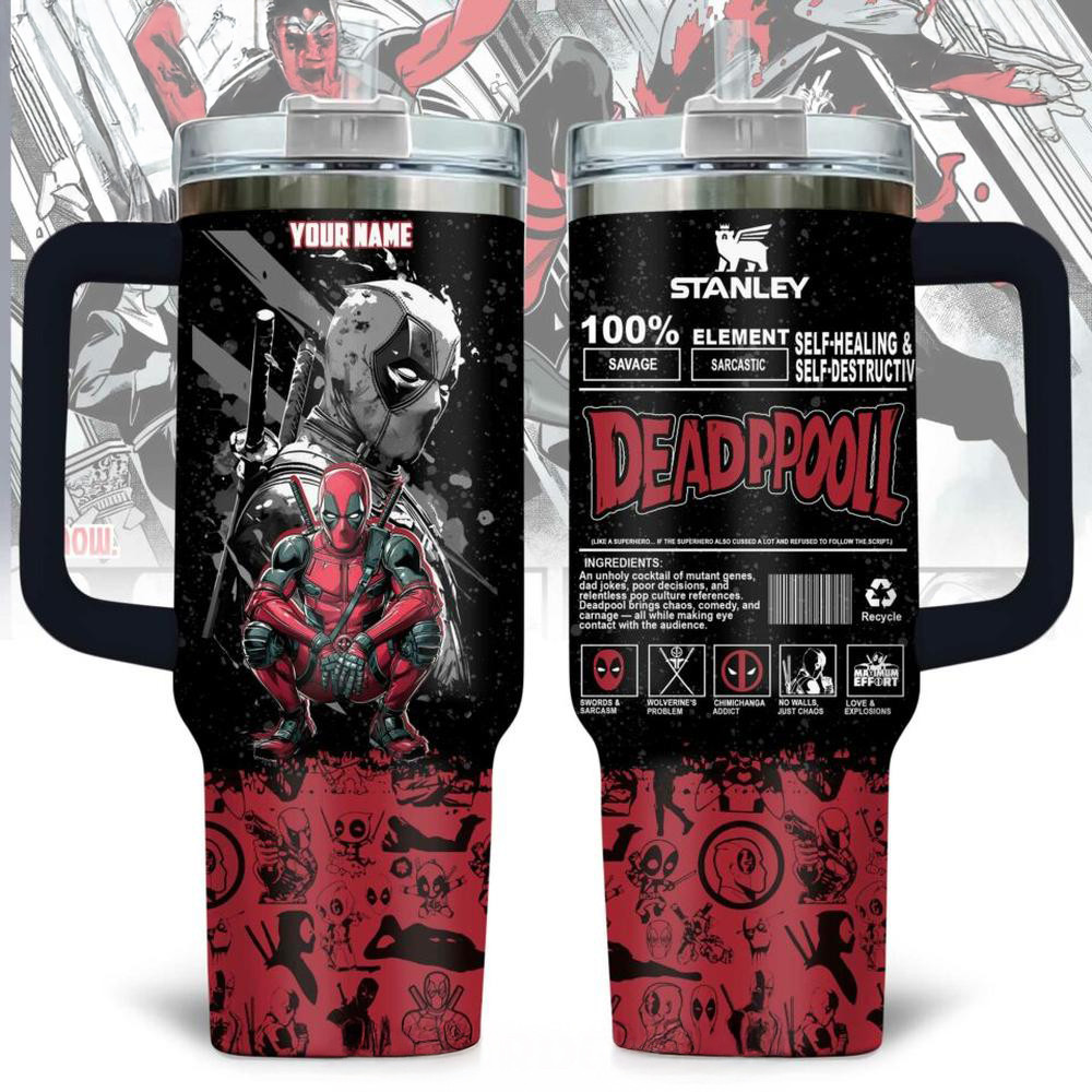 Personalized Deadpool x Stanley Limited Edition Tumbler Cup Gift For Deadpool Fansumbler Cup Gift For Deadpool Fans