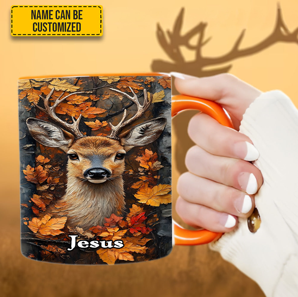 Personalized Deer Autumn Stag Mug Fall Themed Drinking Cup Gifts For Deer Lovers