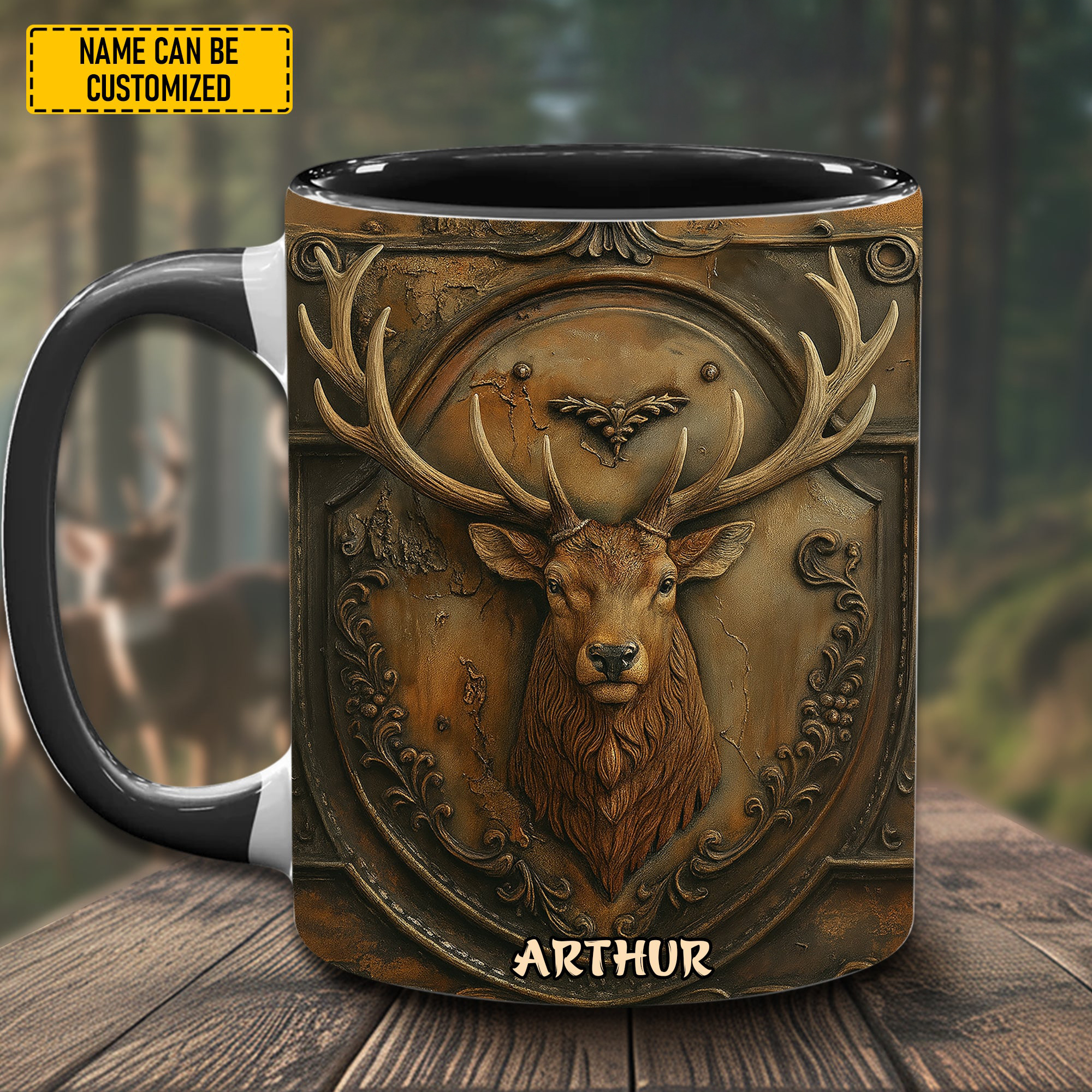 Personalized Deer Hunting Accent Mug Wildlife Coffee Mug Best Gifts For Deer Lovers