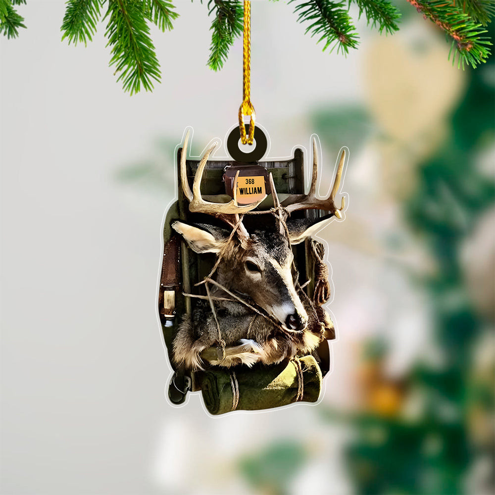 Personalized Deer Hunting Ornament for Christmas Acrylic Ornament for Father and Son