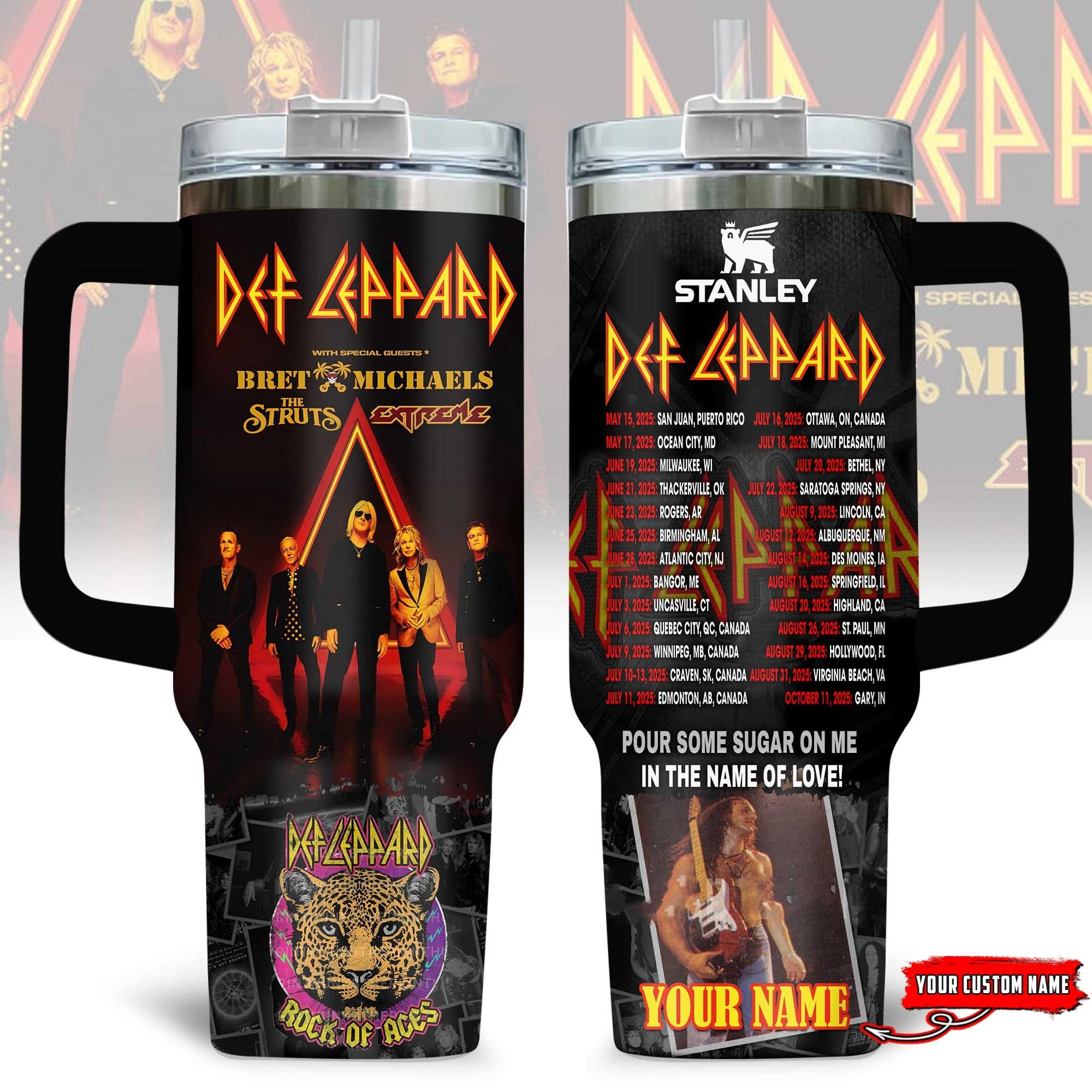 Personalized Def Leppard 2025 Tour Dates Stanley Cup Rock Of Ages Edition Best Gift For Metalhead Fans