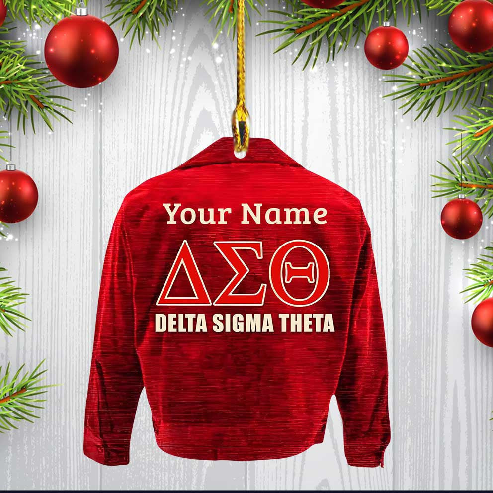 Personalized Delta Sigma Acrylic Ornament Custom Name Flat Ornament