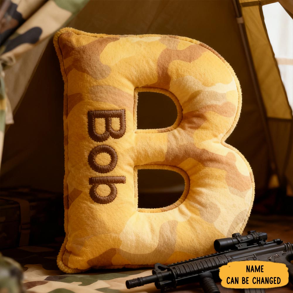 Personalized Desert Camouflage Pillow Custom Name 3d Graphic Print Cushion Gift For Polices And Military Enthusiast