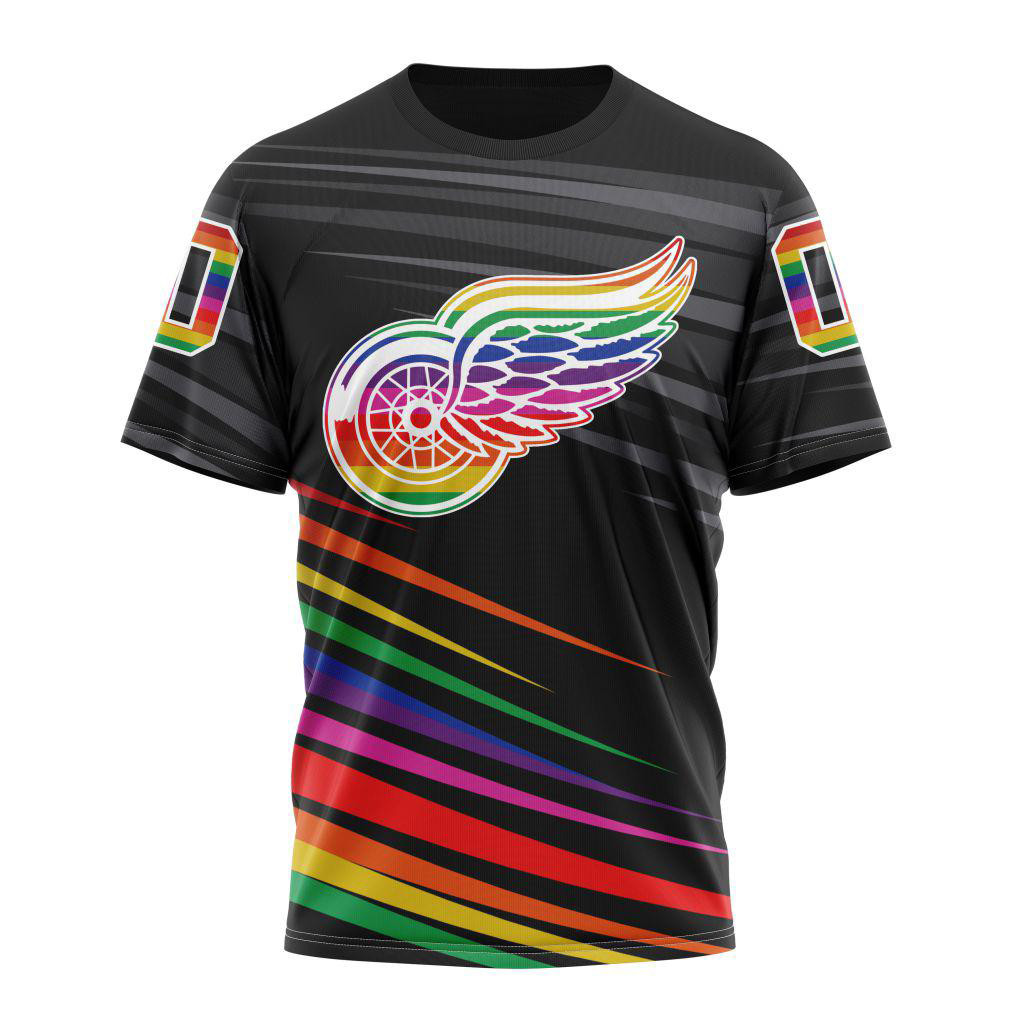 Personalized Detroit Red Wings LGBT Pride T-Shirt Gift For Ice Hockey Team