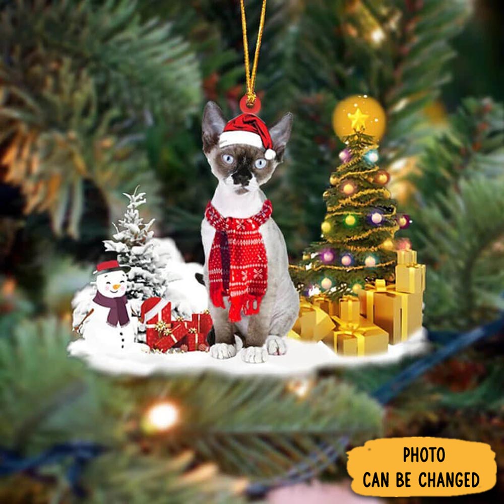Personalized Devon Rex Cat Christmas Ornament Heartwarming Holiday Ornament Gift