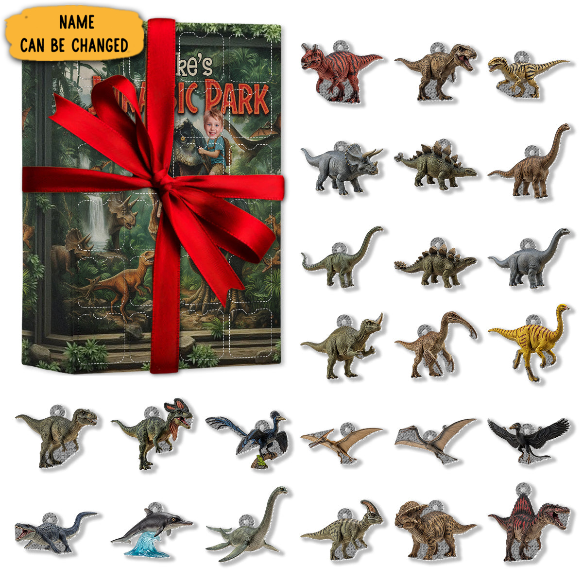 Personalized Dinosaurs Species Advent Calendar Christmas Decor Animal Advent Calendar Xmas Gifts For Kids