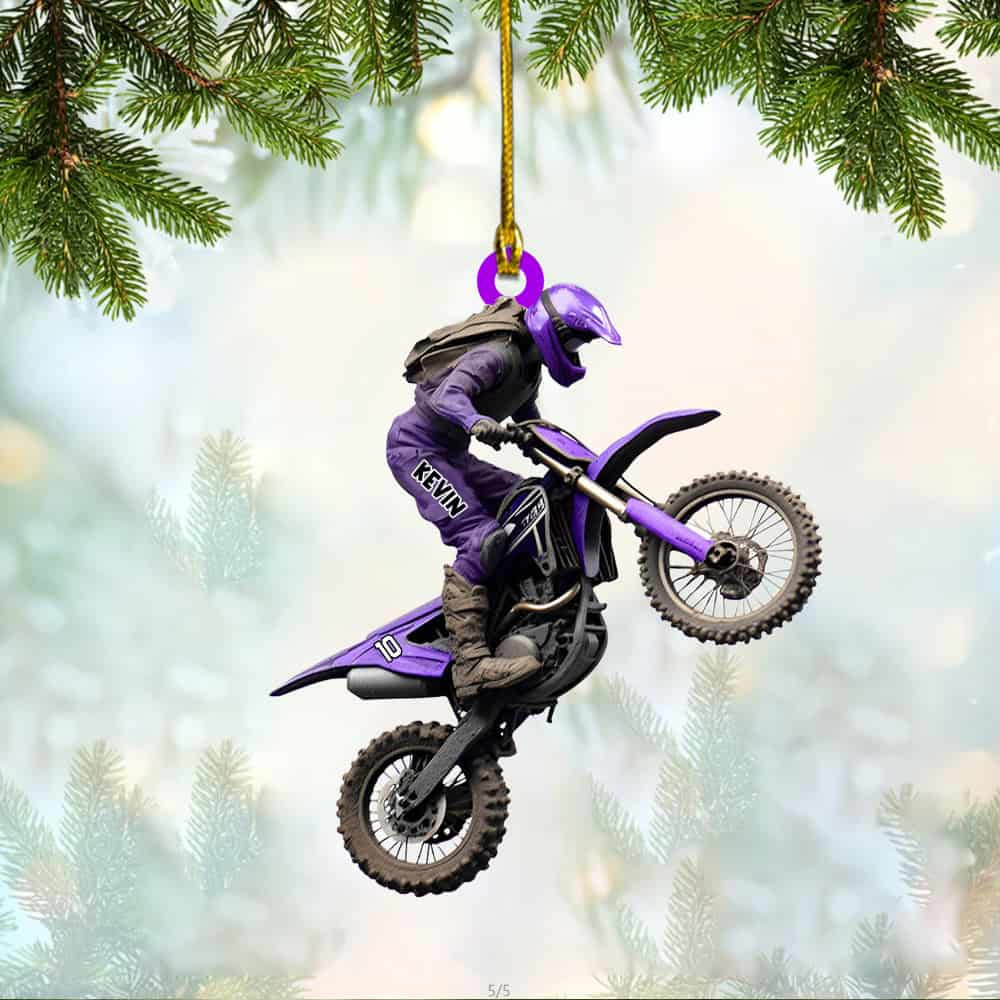 Personalized Dirt Bike Christmas Ornament Gift For Racing Lover