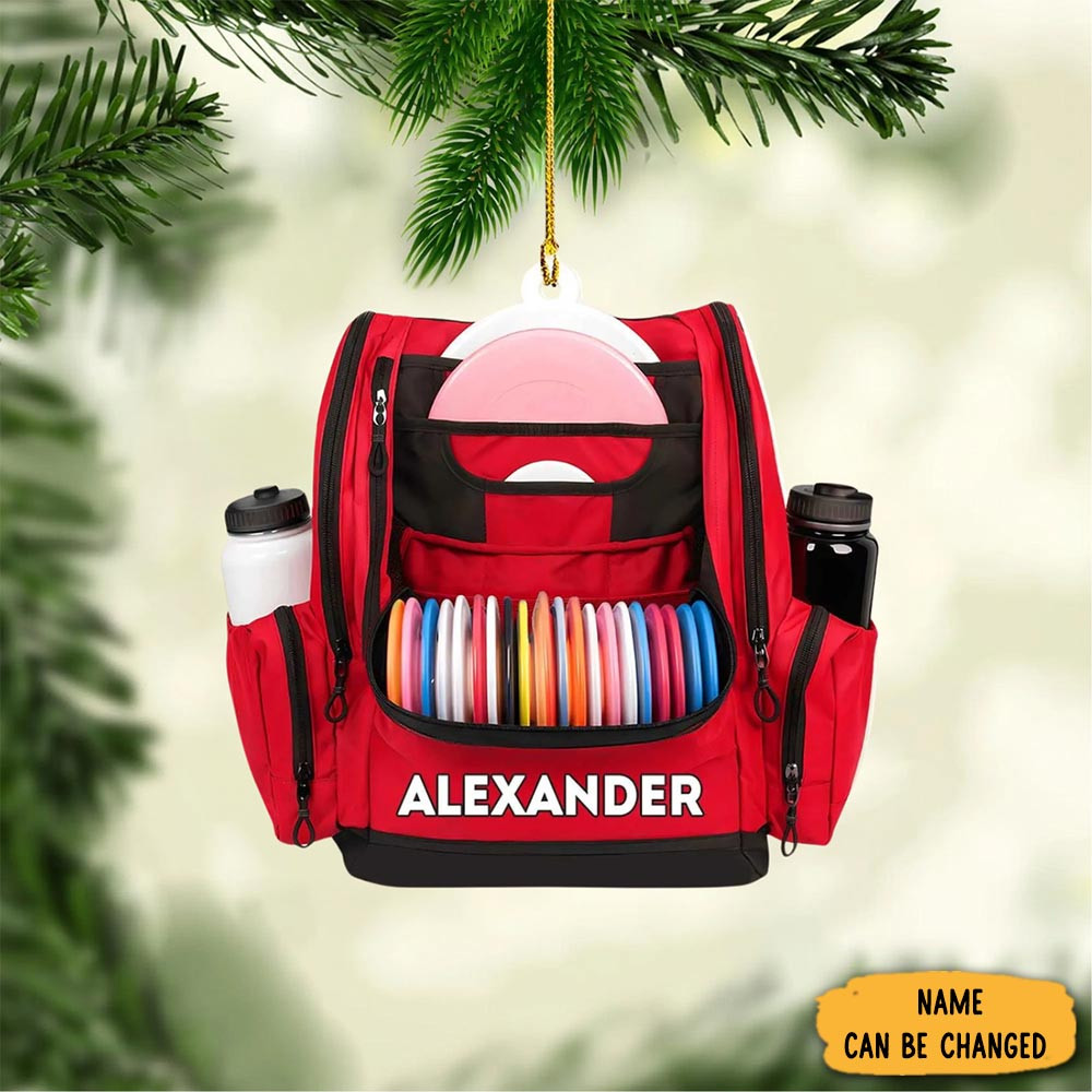 Personalized Disc Golf Backpack Christmas Ornament Xmas Decor Golf Lover Christmas Gifts