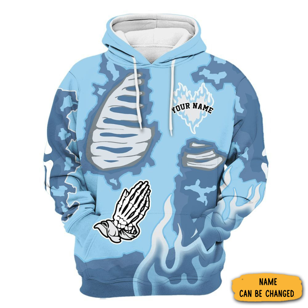 Personalized Dislike Us Graphic Burning Legend Blue 11s Hoodie Gift For Men