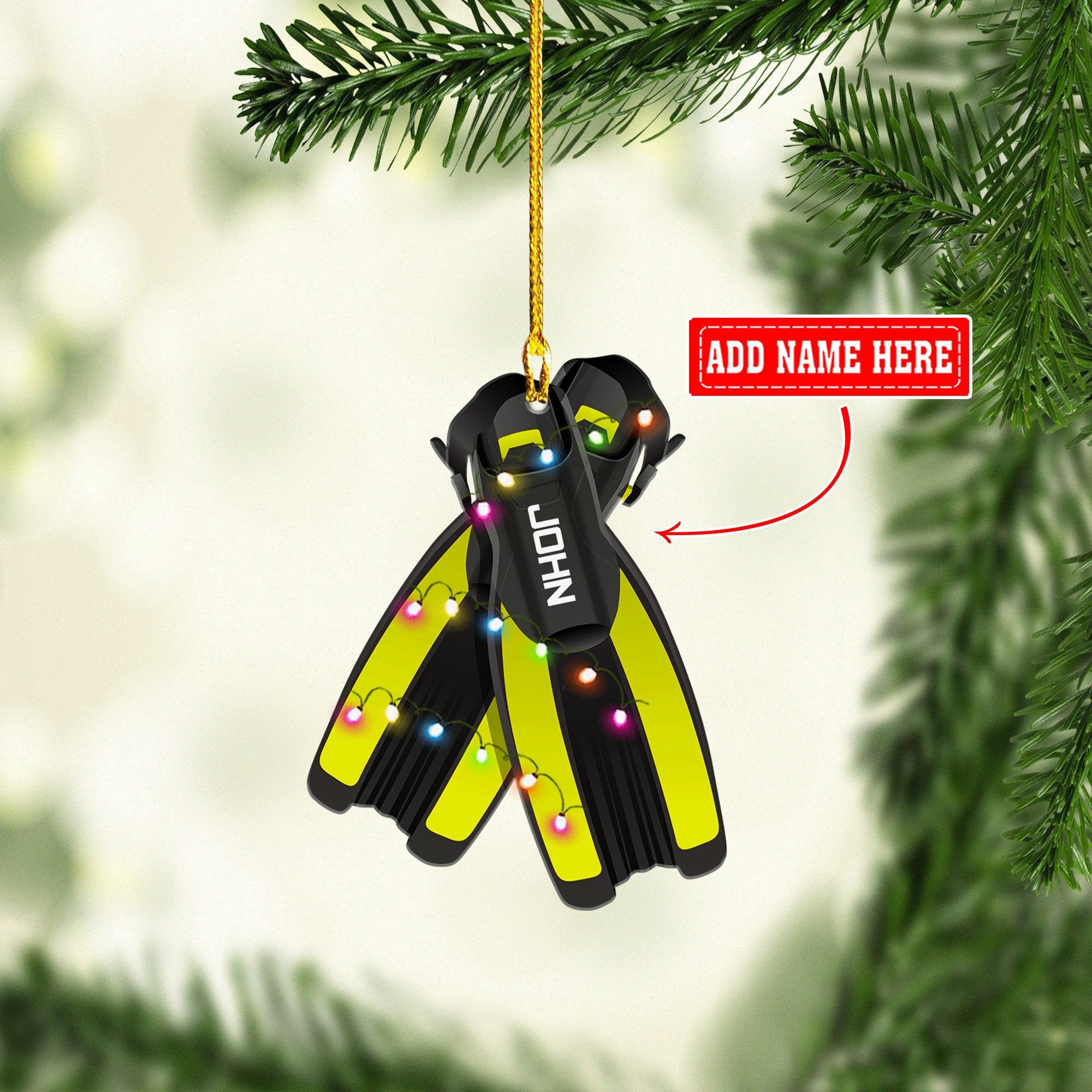 Personalized Diving Multicolor Shaped Acrylic Ornaments Christmas Gift for Scuba Diver