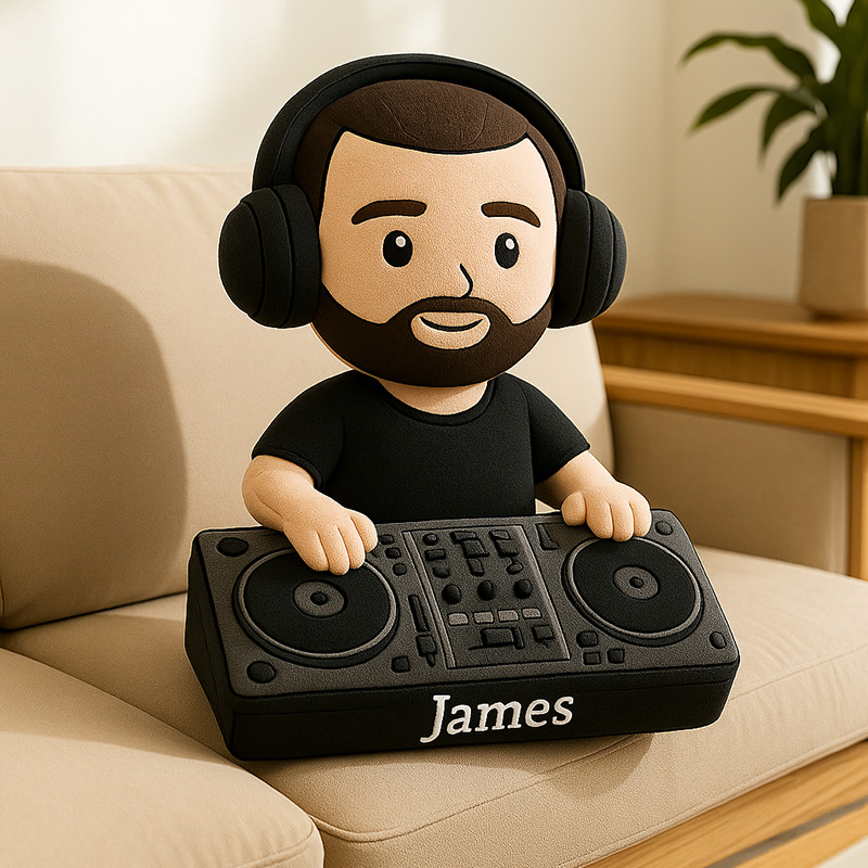 Personalized DJ Character Shaped Pillow Sofa Decor Christmas Gifts For Music Lovers