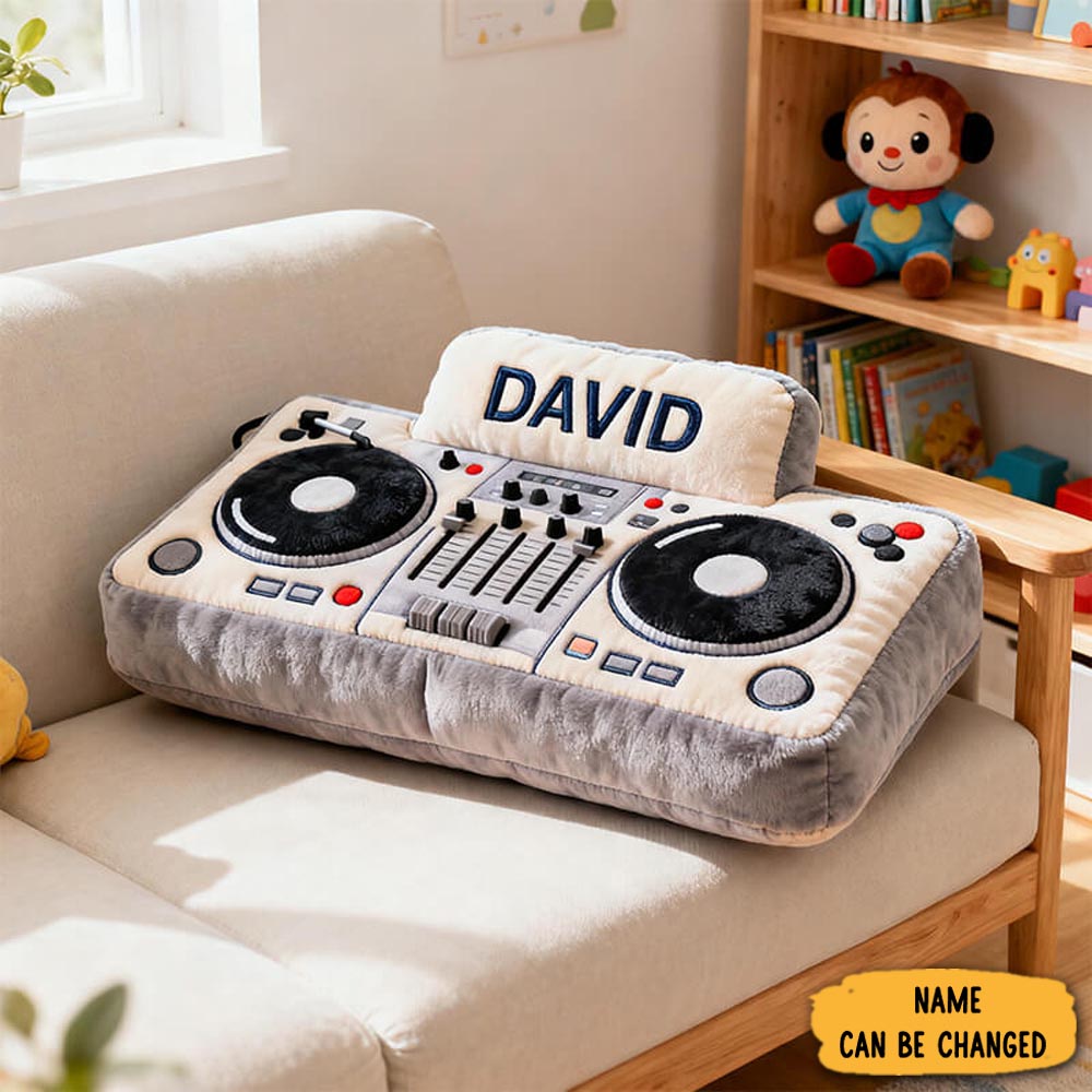 Personalized DJ Console Pillow Musical Themed Christmas Decorations Indoor Gift Ideas