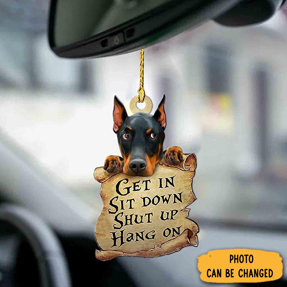 Personalized Doberman Pinscher Get In Ornament Joyful Holiday Season Ornament Gift