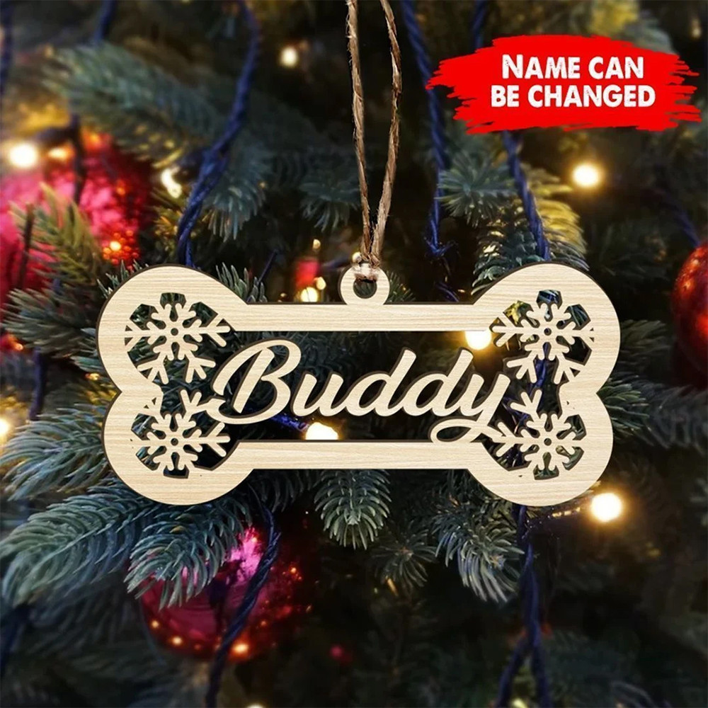 Personalized Dog Bone Christmas Ornament Hanging Tree Xmas Ornament Decorations Ideas