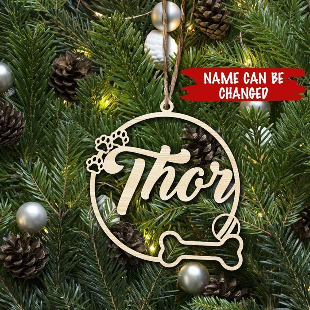 Personalized Dog Bone Christmas Ornament With Name Customizable Christmas Ornament