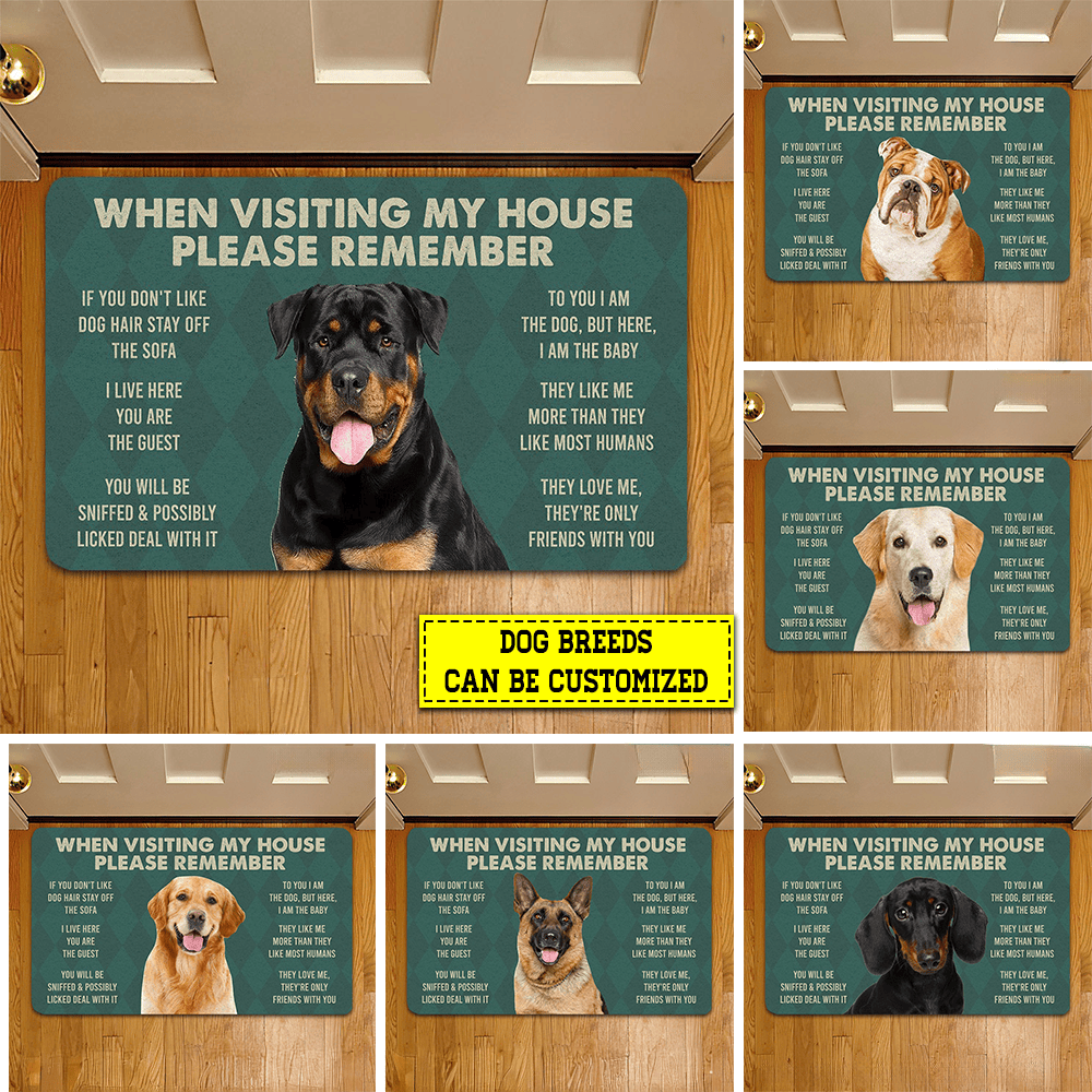Personalized Dog Doormat Please Remember I Live Here Gift For Dog Lovers Housewarming Gift Dog Decor