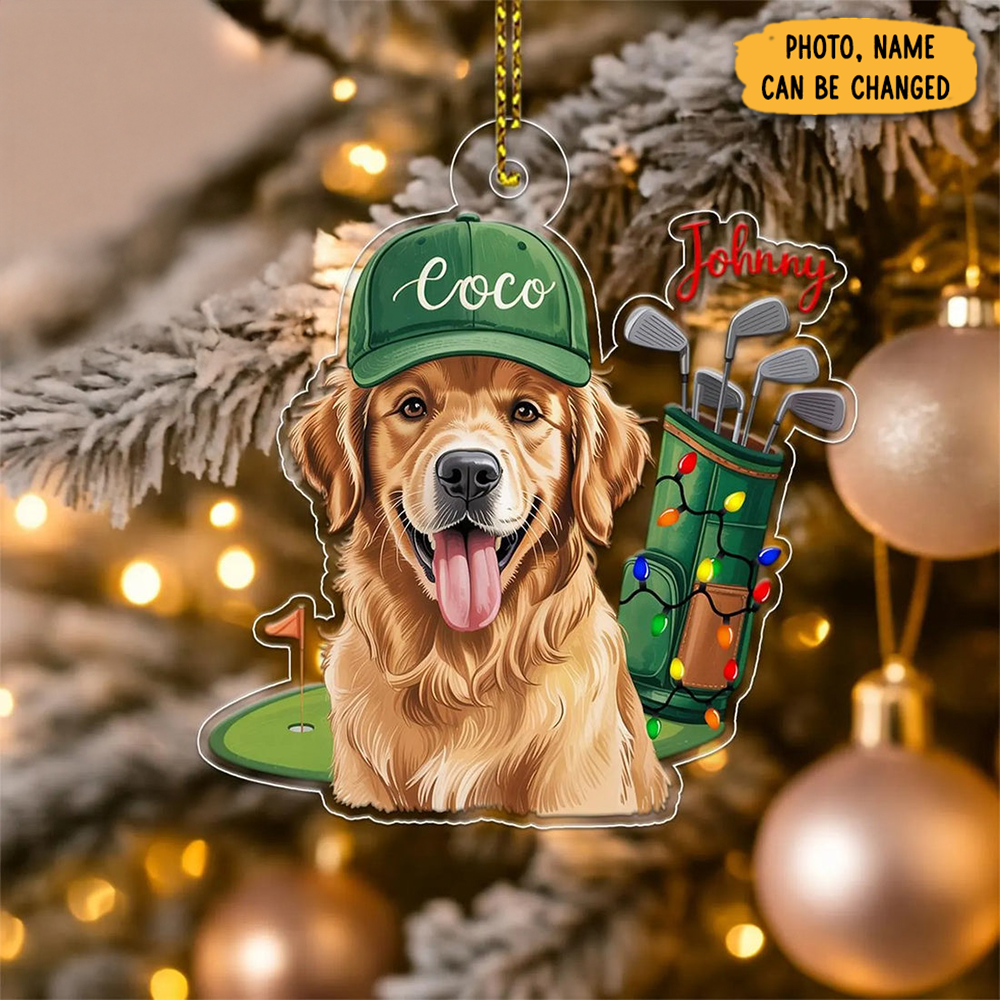 Personalized Dog Golf Christmas Ornament Christmas Indoor Decorations Dog Owner Gifts