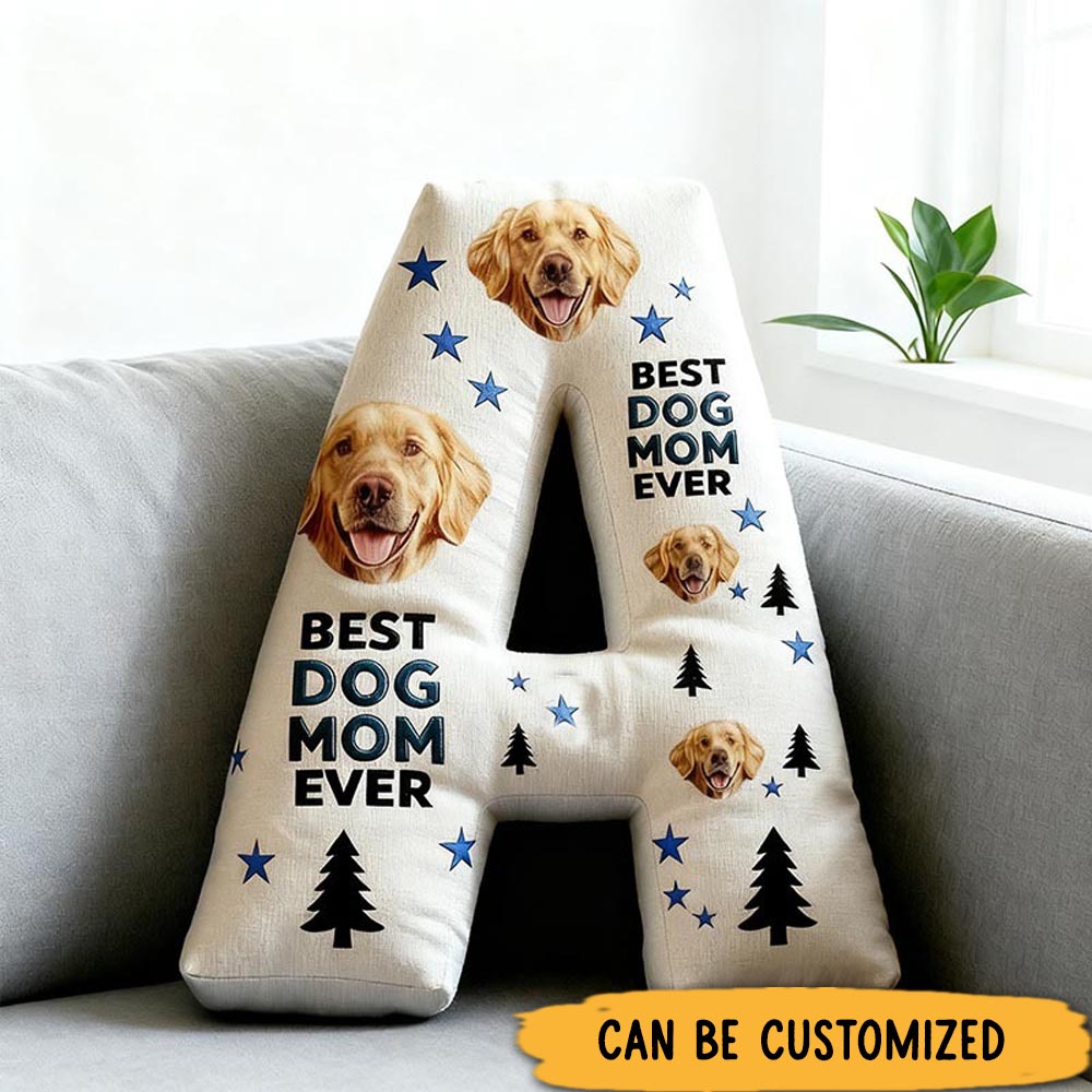 Personalized Dog Lover Best Dog Mom Letter Pillow with Custom Name Pillow Graphic 3D Print