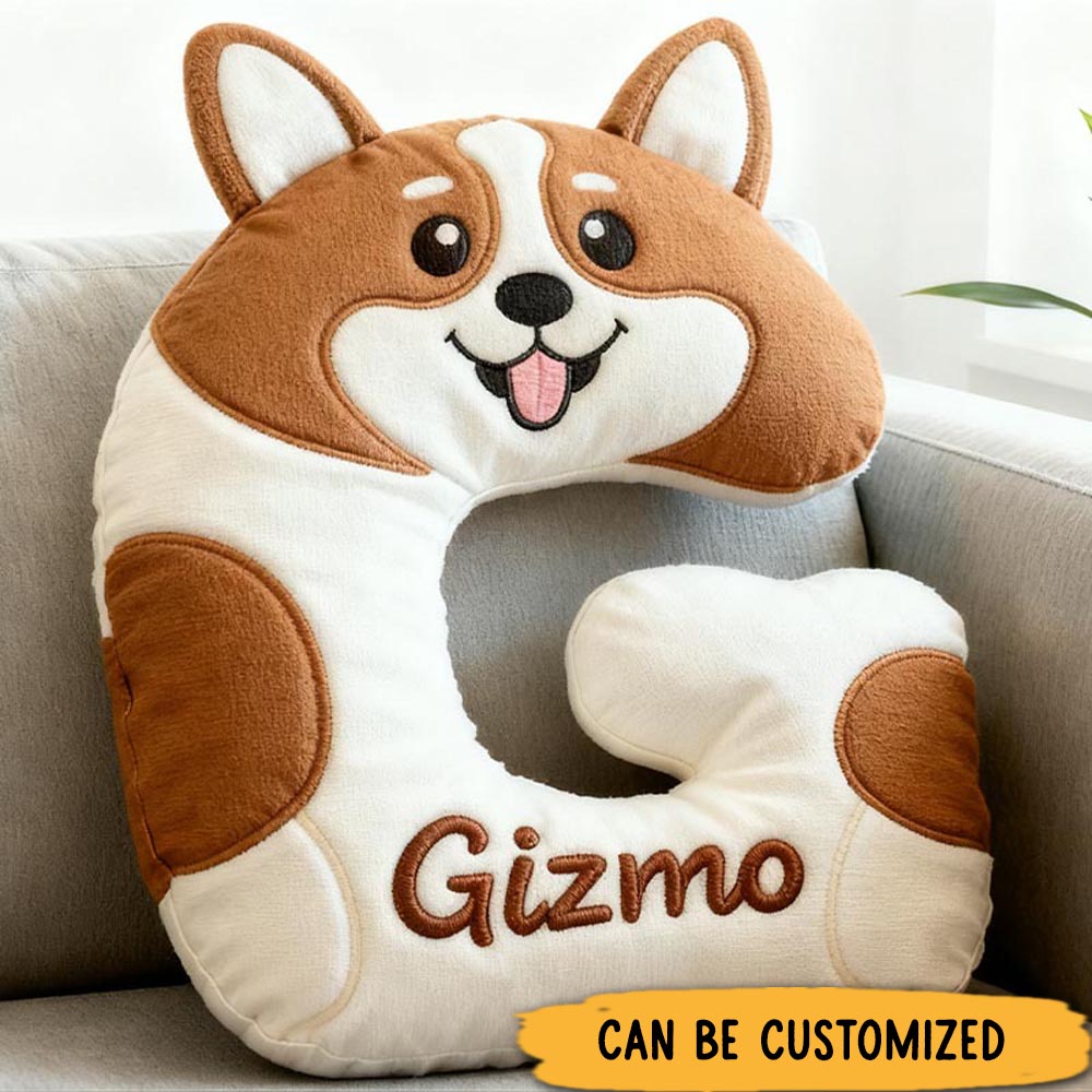 Personalized Dog Lover Corgi Letter Pillow with Custom Name Pillow