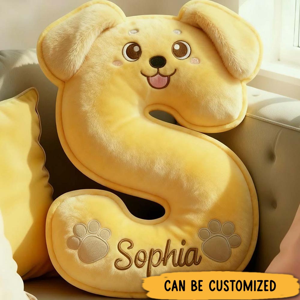 Personalized Dog Lover Cute Golden Retriever Letter Pillow Graphic 3D Print Pillow