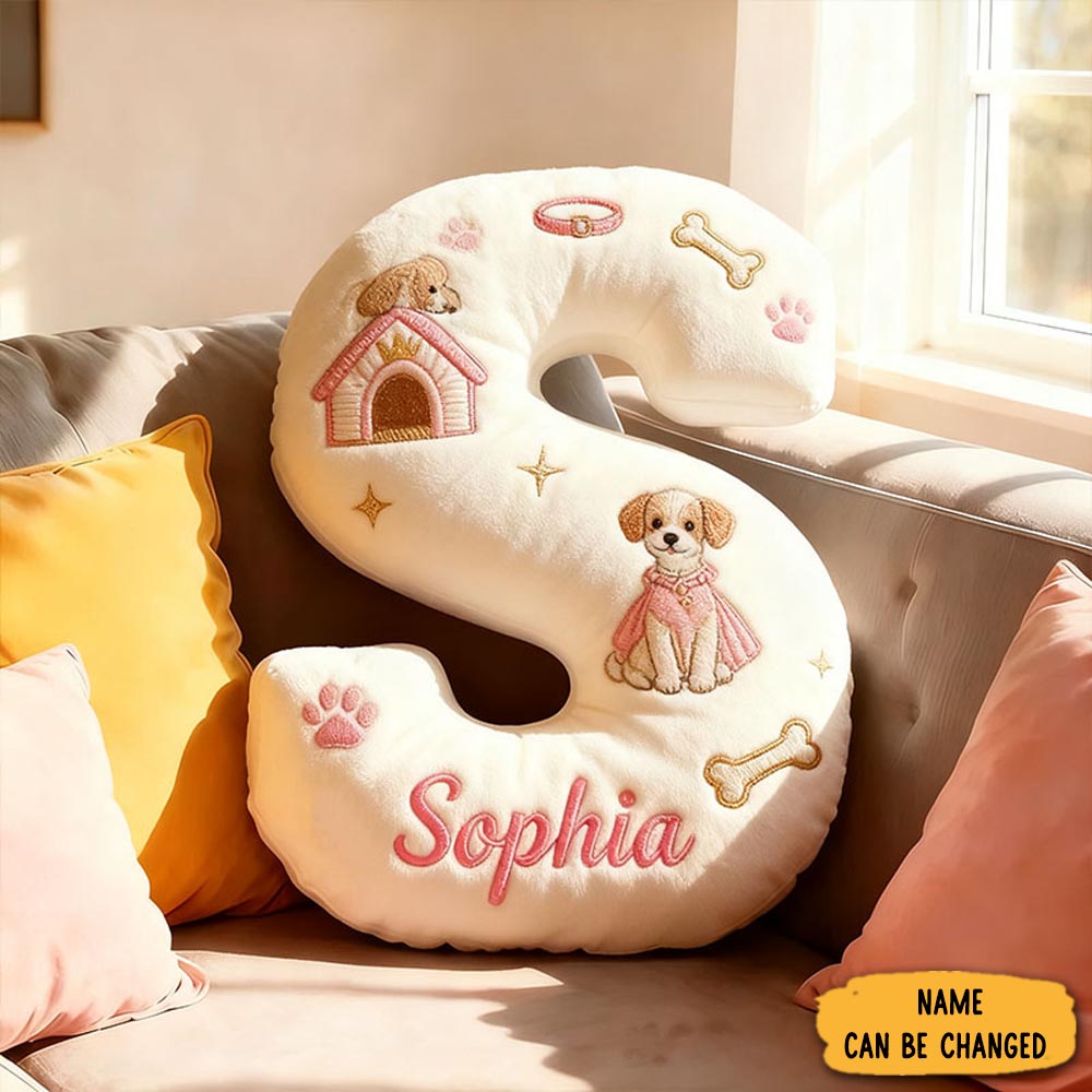 Personalized Dog Lover Cute Letter Pillow With Custom Name Pillow Graphic 3d Print