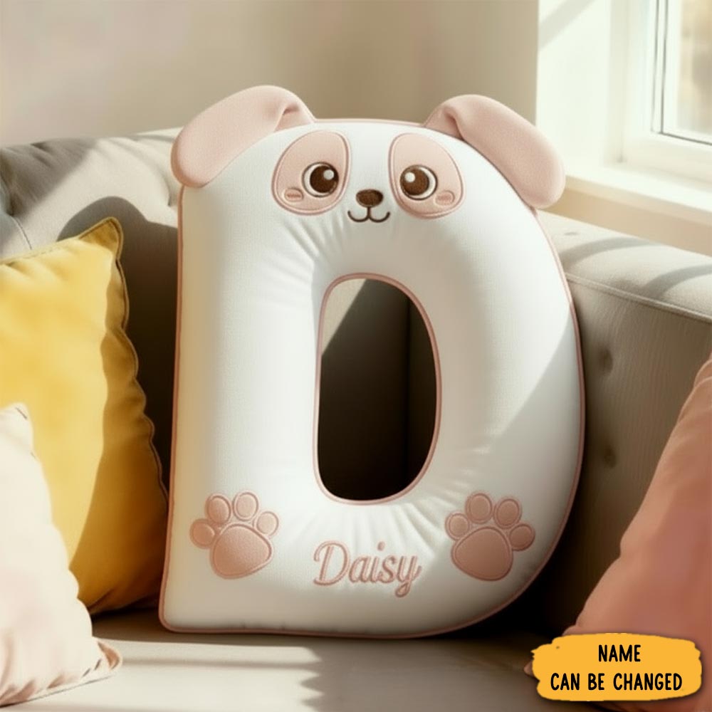 Personalized Dog Lover Dog Letter Pillow With Custom Name Graphic 3d Print Pillow