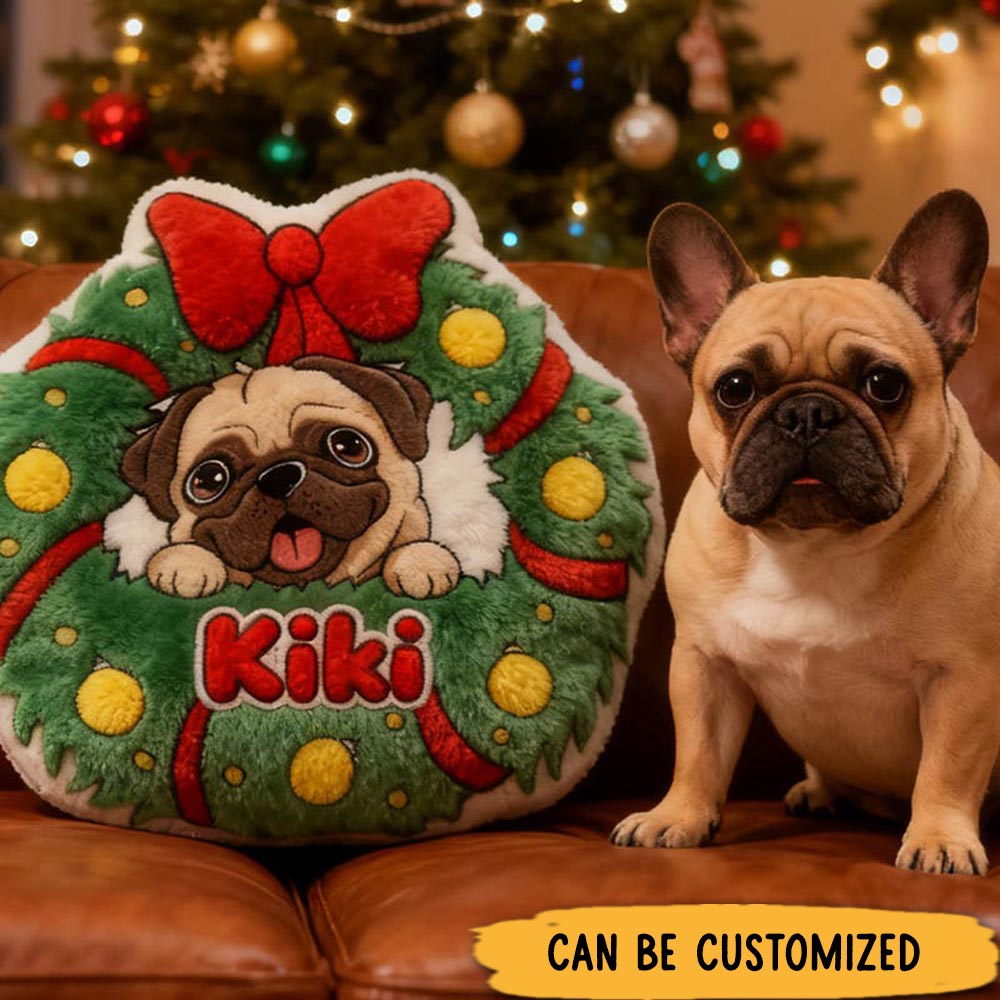 Personalized Dog Lover Dog Name Graphic 3D Print Christmas Pillow