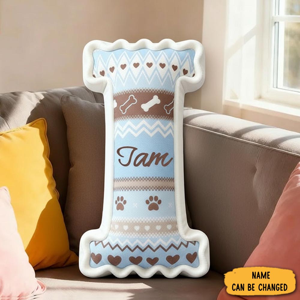 Personalized Dog Lover Fair Isle Letter Pillow With Custom Name Design Graphic 3d Print