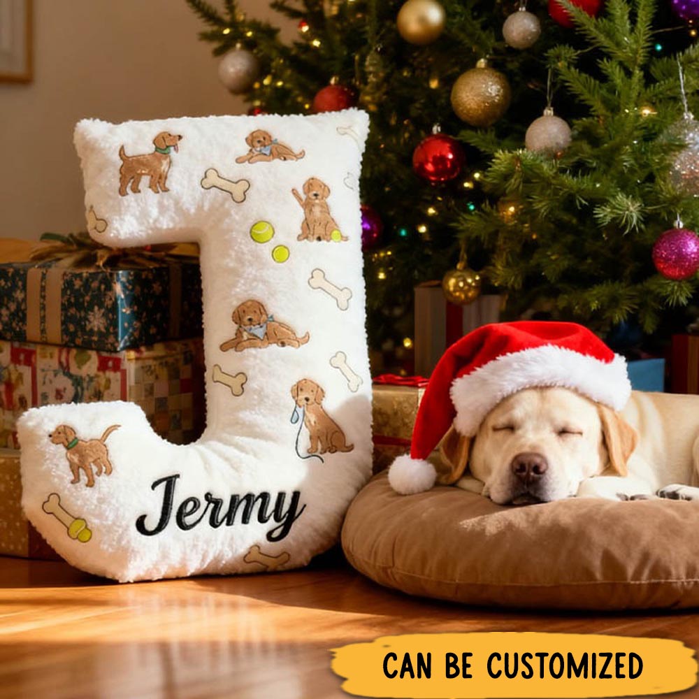 Personalized Dog Lover Labrador Letter Pillow with Custom Name Pillow Graphic 3D Print