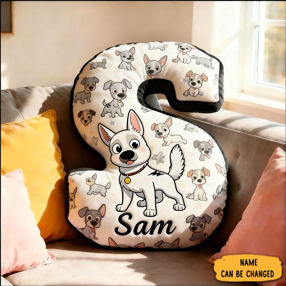 Personalized Dog Lover Letter Pillow With Custom Name Design Graphic 3d Print