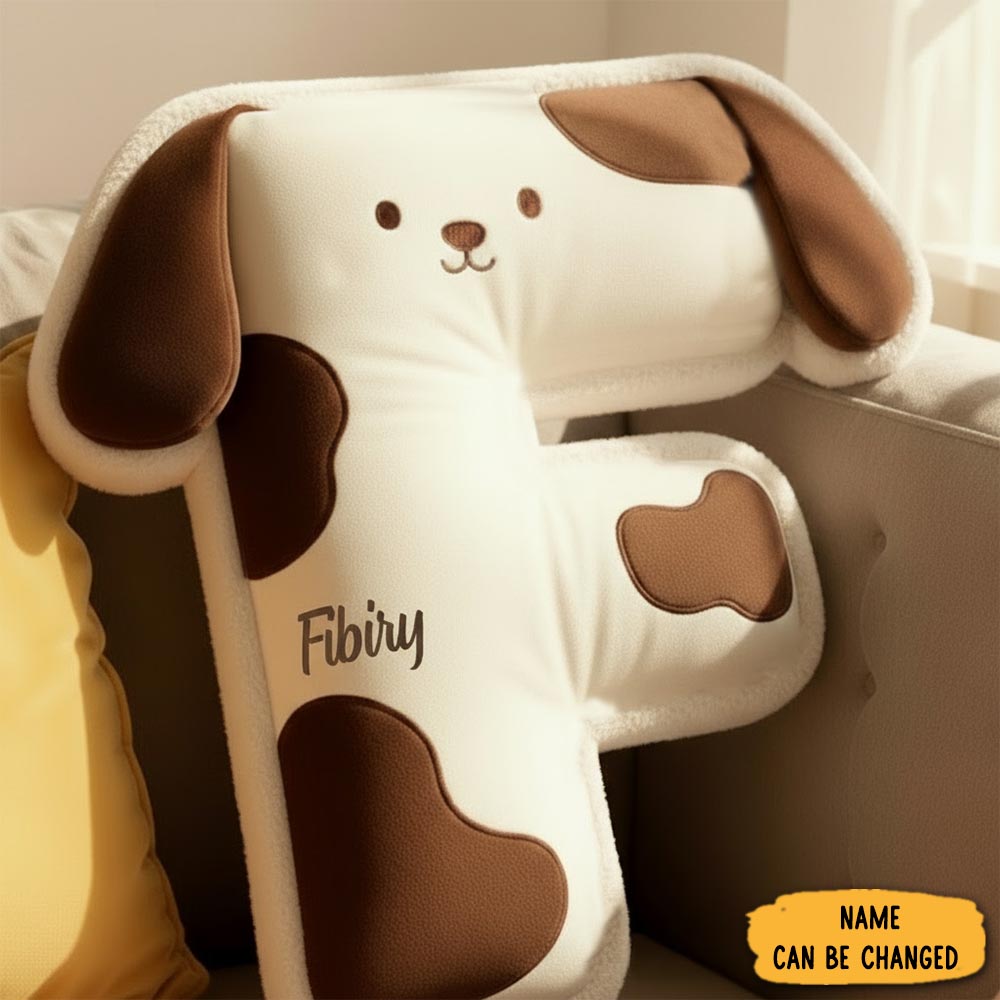 Personalized Dog Lover Letter Pillow With Custom Name Design Graphic 3d Print Pillow
