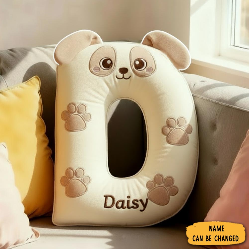 Personalized Dog Lover Letter Pillow With Custom Name Graphic 3d Print Pillow